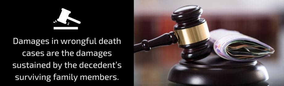 Damages in wrongful death cases are the damages sustained by the decedent's surviving family members. 