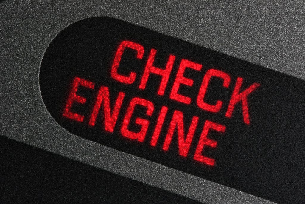 check engine light because of faulty car part