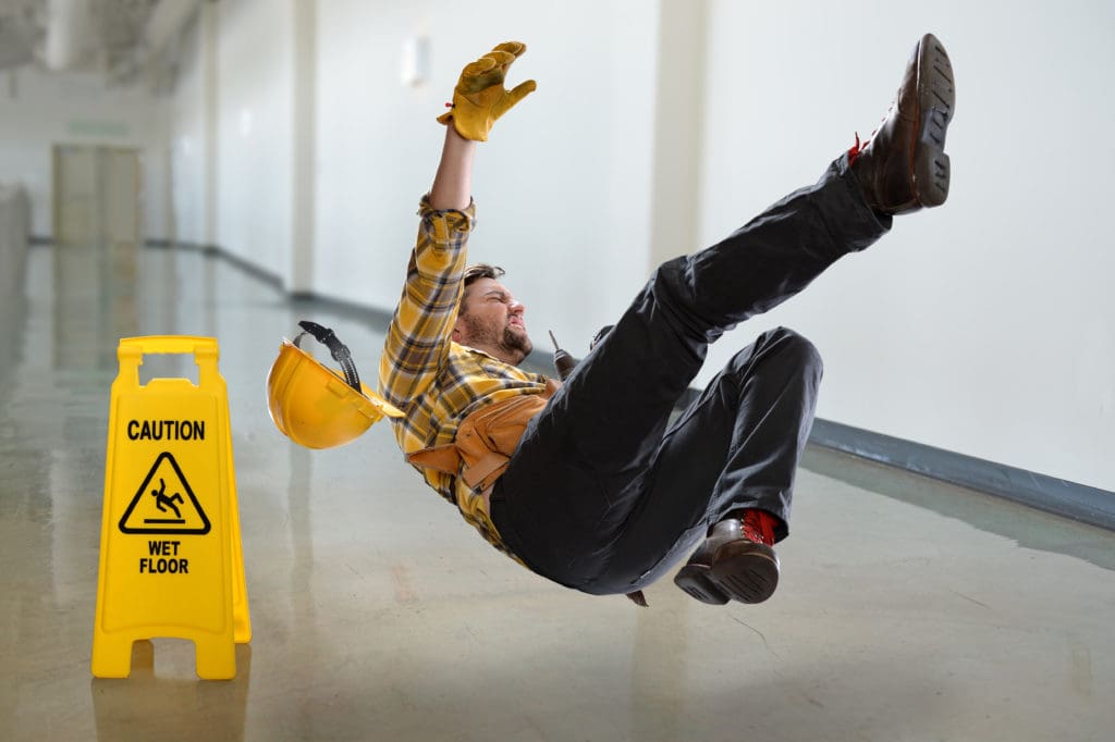 Even professionals can fall victim to slip and fall injuries