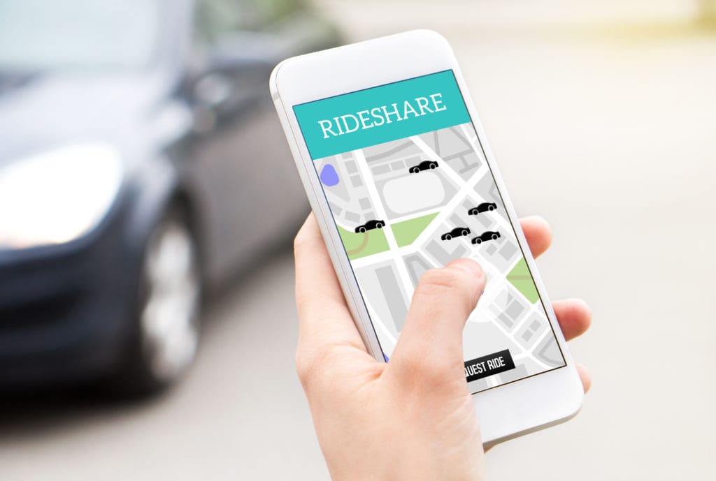 Most ridesharing services can be accessed from your mobile device.