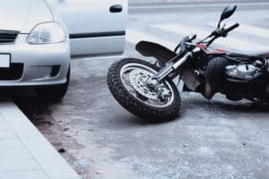 motorcycle accident with a car