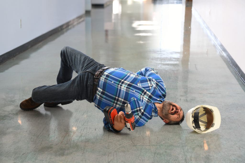 Slip and fall injuries are a hazard in the workplace