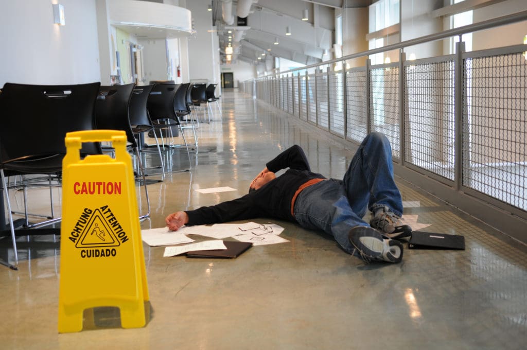 Wet floors can cause slip and fall injuries