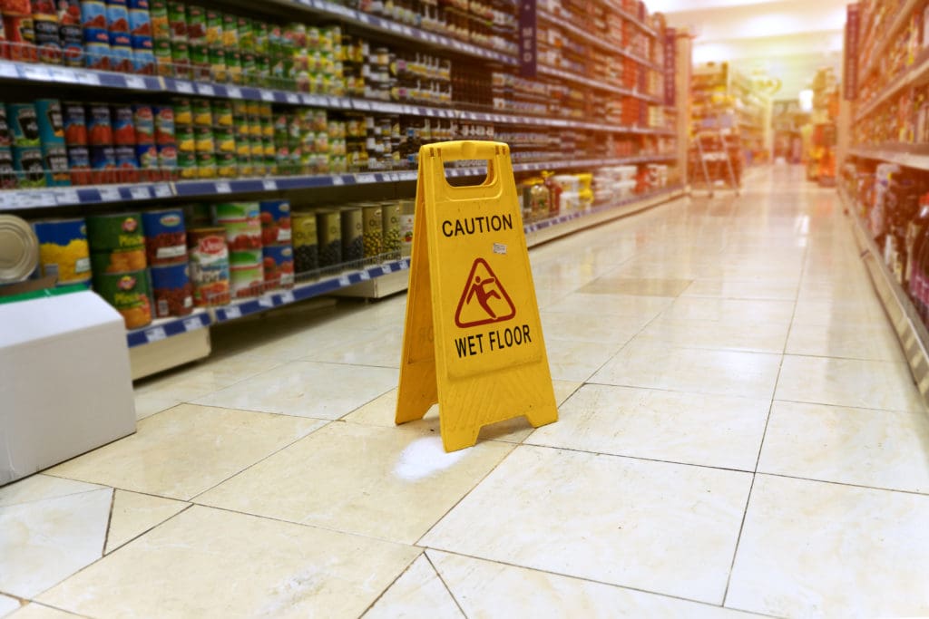 Wet floors can be a major cause of slip and fall accidents.