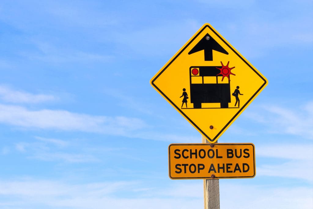 school bus safety sign