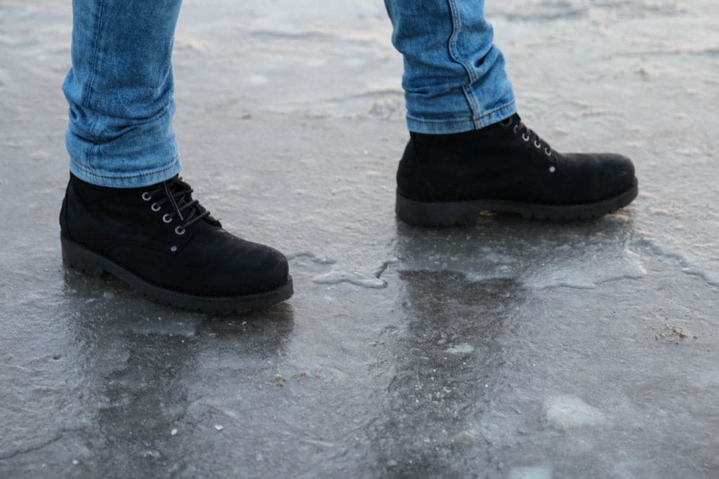 black ice safety walking