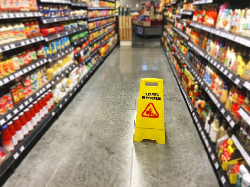 supermarket slip and fall hazard