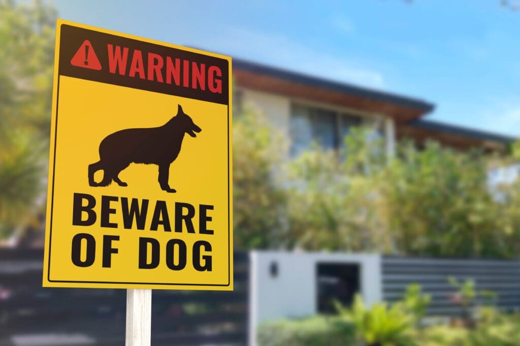 beware of dog sign