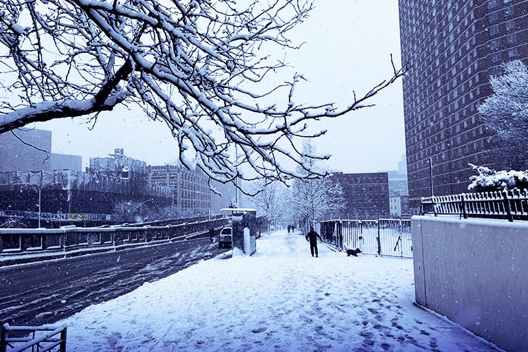 snowy sidewalk